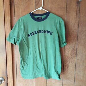 Abercrombie & Fitch Green Logo T-Shirt Mens Size L 100% Cotton Graphic Tee